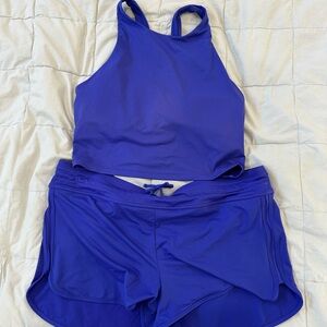 Athleta Royal Blue Bathing Suit Set